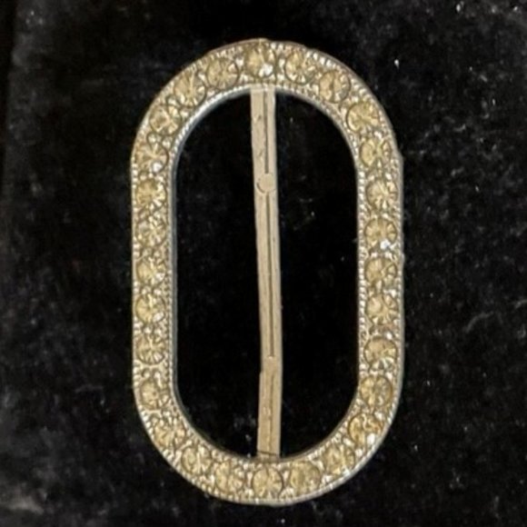 1920's Belt Buckle or Scarf Clip Gorgeous Rhinestones I can't read the marks - Picture 3 of 12